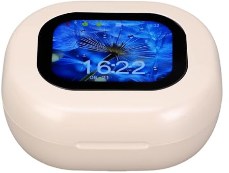 Pwshymi Écouteurs de Traduction Bluetooth avec Traducteur en Temps Réel, sans Fil, Pratiques pour Les Voyages, Les Affaires, PC, écran Couleur ABS, Boîte de Chargement Tactile, 2 Pièces, Voyageur,