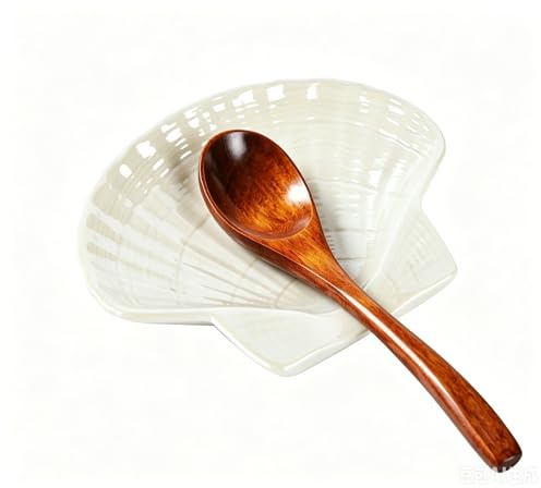 Shell Style Spoon Rest for Kitchen Counter,Ceramic Spoon Holder,Ceramic Utensil Holder,Cooking Utensil Kitchen Spoon Rest -Essential Kitchen Gadgets & Accessories