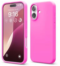 cover silicone compatibile con iPhone 16 (fucsia, iPhone 16) | morbida