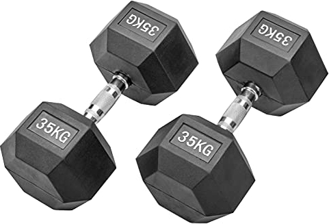 Bad Company I Kurzhanteln gummiert für Aerobic, Gymnastik und Fitness 70 Kg (2x35,0)