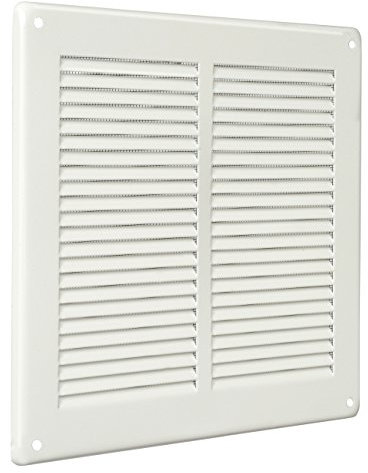 La Ventilazione GL24RB Griglia Quadra da Sovrapporre, Lamiera Bianca, 240x240 mm