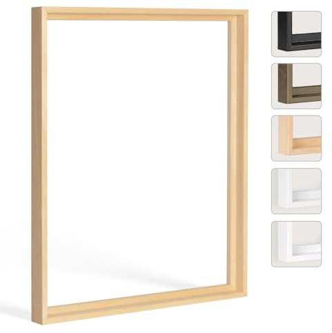 Bildershop-24 Schattenfugen - Rahmen LEMGO 60x80cm Natur (unbehandelt) - 7 Farben 73 Formate