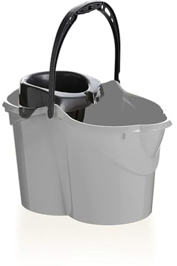 Maya 09050-G - Cubo con Escurridor Ovalado, 15 L, Gris
