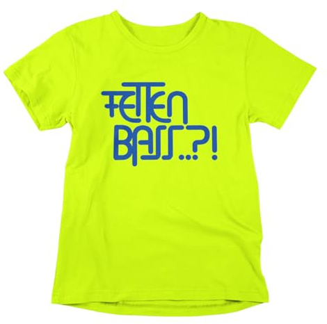 NEON T-Shirt FETTEN BASS KOPFHÖRER Techno Electro DJ Deejay UV Schwarzlicht Disco (3XL)