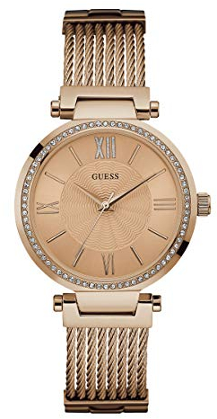 Guess Damen Analog Uhr Soho mit Edelstahl Armband