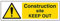 vsafety Schilder 67072 ax-s Baustelle Warnung Keep Out Building Schild, selbstklebend, Landschaft, 300 mm x 100 mm, schwarz/gelb
