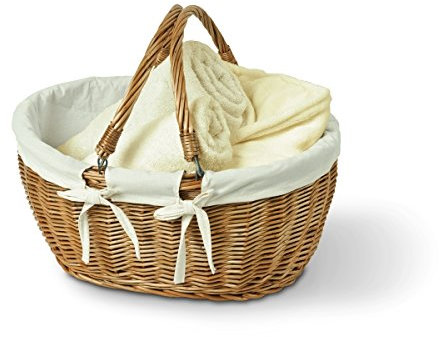 Adam Schmidt Einkaufskorb oval, braun, T 46cm x B 40cm x H 23/41cm
