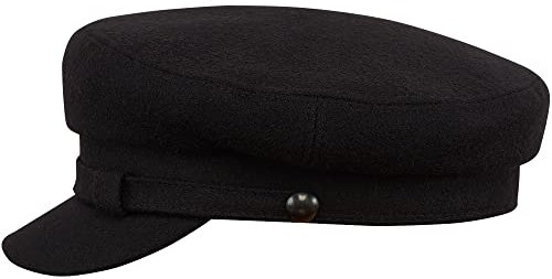 Sterkowski Maciejowka Model 2 | Wolle Schirmmütze für Herren und Frauen | Elbsegler Fiddler Cap 57 cm Schwarz
