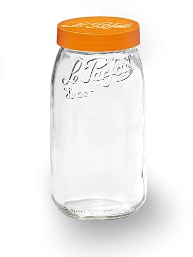 Le Parfait 6585017.0 Bocal à Vis de Bouchon Verre Transparent/Couleur aléatoire 11,0 x 11,0 x 28,0 cm 3 L
