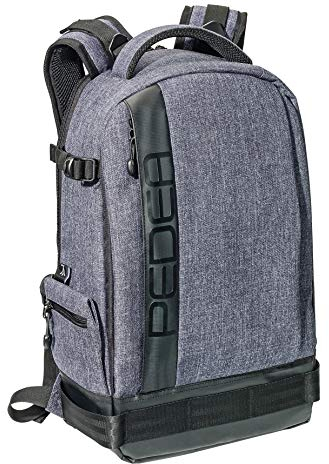 PEDEA DSLR-Kamerarucksack Fashion mit Displayschutzfolie für Panasonic Lumix DMC-G2 / Pentax K-S2 / Ricoh GR II / Sony Alpha 68 / Canon EOS 6D Mark II 80D 750D 800D 1000D 4000D, grau