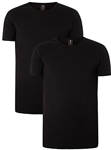 G-STAR Para Hombre Paquete De Dos Camisetas Base, Negro (Black D07205-124-990), M
