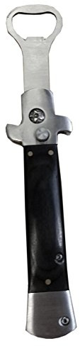 Caliber Gourmet Switchblade Flaschenöffner - Taktischer Klappmesser-Stil für Bier, Getränke, Limonade, Barkeeper, Heckklappenpartys, Küche, Camping - Langlebiges, schwarzes Edelstahl-Design