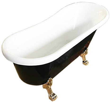Baignoire ilôt ovale Acrylique Retro Vintage 170x80 cm Margherita Noir NOUVEAU
