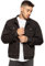 Enzo Mens Designer Denim Jacket Western Classic Style Trucker Vintage Style Coat (L, Black)