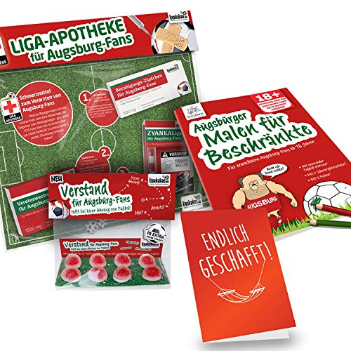 Augsburg Handtuch ist jetzt das MAXIMAL SPAß Paket für FCA Fans by Ligakakao.de duschtuch Emblem Logo Soft one Size Baumwolle weich saugstark rot-grün
