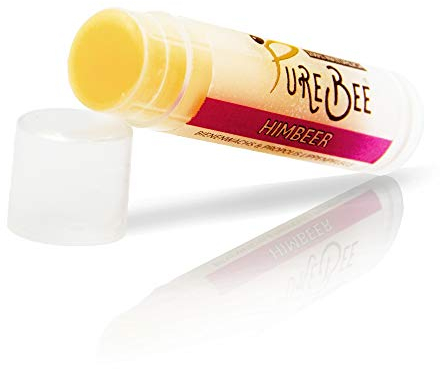 Lippenbalsam Himbeer mit Bienenwachs & Propolis | Natürliche Lippenpflege handgemacht in Baden-Württemberg | Mit Jojoba-, Avocado- & Aprikosenkernöl | PureBee (Himbeer, 1 Stift)