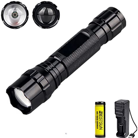 850nm Linterna IR, Linternas de visión nocturna por infrarrojos Zoom capaz Para ser utilizado con dispositivos de visión nocturna (La luz infrarroja es invisible)