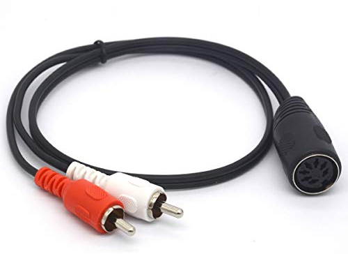 OpenII Cable DIN a RCA de 7 pines, conector MIDI hembra de 7 pines a 2 RCA macho, cable adaptador de audio para Naim, Quad Stereo Systems (50 cm)