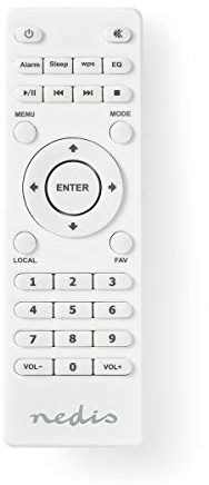 Nedis Ersatzfernbedienung für Nedis Internetradio, batteriebetrieben, Infrarot-Übertragung, klares Layout, kompatibel mit RDIN2000WT und RDIN2500WT