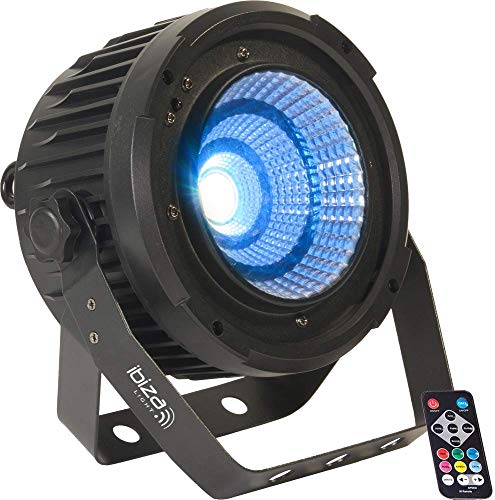 IBIZA PARLED50-COB LED PAR SCHEINWERFER MIT FERNBEDIENUNG Disco Spot DJ Party Club Effektscheinwerfer DMX