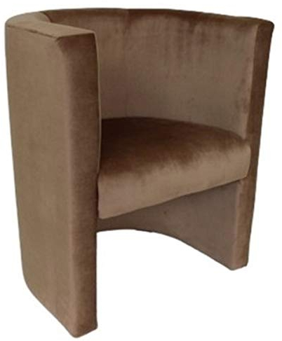 MartHome Gepolsterter Stuhl Club VERO, Cocktailsessel, Clubsessel Plüschsamt Perfekt für Büro, Wohnzimmer, Hotel - Vielseitiges Sitzmöbel, Hocker Loungesessel Handgefertigter (Cappuccino)