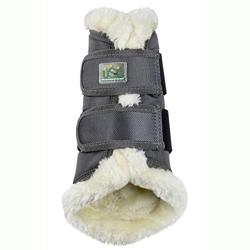 USG 14550027-130-303 Softe Dressurgamaschen mit Synthetikfell, Grau, Größe: S