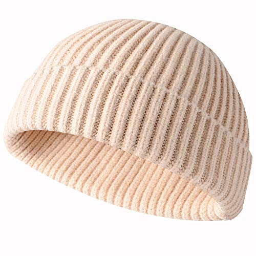 JFAN Unisex Retro Trawler Winter Beanie Hat Baseballkappe Streetstyle Trawler Beanie Watch Hut Rollup Edge Schädeldecke,Rosa
