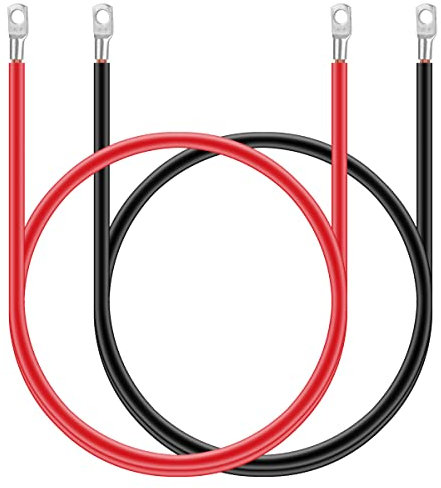 Jtron 8 cavi in rame calibro di rame nero+rosso, 0,5 m, batteria di saldatura in puro rame, cavi flessibili resistenti all'acqua, cavo di rame per batteria per auto e camion (8AWG)