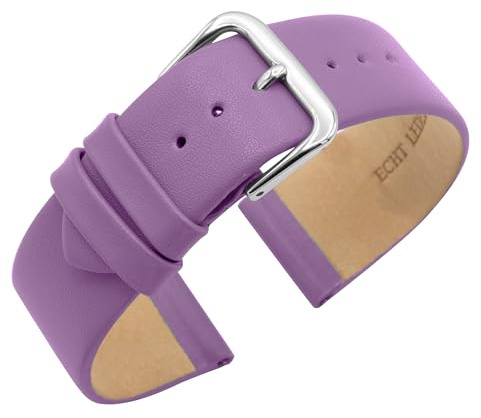 Eichmüller Uhrenarmband aus Kalbsleder, nahtlos – 10/12/14/16/18/20 mm Stegbreite – Ersatzband für Damen- & Herrenuhren, Federstege inklusive - 12 Farben