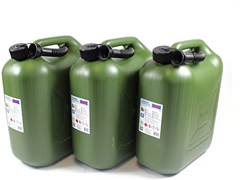 3er Set Benzinkanister 20L Kraftstoff Kanister UN-Zulassung Diesel Benzin E85 Sprit inklusive Ausgießer