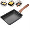 Lchkrep Tamagoyaki - Tamagoyaki - Padella quadrata antiaderente, per uova e uova, rettangolare, per friggere, cassaforte, facile da pulire, 16 x 19,8 cm (nero)