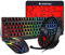 LIVOLF TF-800 Kit Gaming 4 Piezas, Teclado RGB Retroiluminado, Ratón Gaming, Auriculares con Micrófono, Alfombrilla, Negro y Rojo