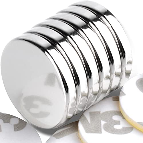 MIN CI 18x3mm Magnete Stark Groß, 6 Stück Neodym Magnete Starker Rund Magneten Klebemagnete Mini Magnet Selbstklebend Magneten für Kühlschrank Whiteboard Büro Küche Modell Magnete