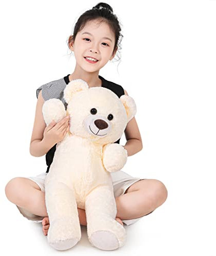 SNOWOLF orsacchiotto peluche Morbido simpatico orso bambola giocattolo animale regalo per i bambini ragazzi ragazze compleanno Natale San Valentino (60m, crema)