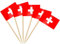 AhfuLife 100 Stück Schweiz Zahnstocher Flaggen, Schweiz Deko Fahne Klein Mini Zahnstocher Schweizer Fähnchen für 1. August Deko Schweiz WM Eurovision Olympische, Cupcake Topper Toothpick Partydeko Pub