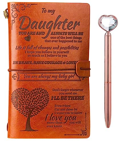 JANARARY Mädchen Tagebuch als Geschenk für Tochter, Mädchen Tagebuch bedruckt mit Buchstaben an meine Tochter, Tochter Tagebuch für Teenager-Mädchen von Mama oder Papa, Schreibtagebuch für