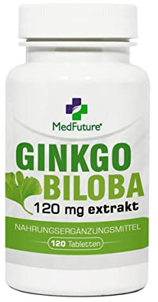 Extrakt Ginkgo Biloba 120 mg – Hochdosierter Ginkgo-Extrakt – 120 Tabletten – Ohne Zusatzstoffe – Laborgeprüft – Hergestellt in EU