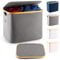 Lonbet 50L Plegable Cesto Ropa Sucia con Tapa y Estructura de Bambú - Cubo Ropa Sucia Estético con Tela Transpirable - Caja Organizadora para Clasificación Eficiente - Laundry Basket, Gris