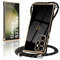 Micoden Coque pour Samsung Galaxy S23 Ultra 5G Silicone avec Collier avec Motif Coeur d'amour Mignon Etui Housse avec Cordon Tour de Cou Lanière en Corde pour Samsung Galaxy S23 Ultra 5G(Noir)