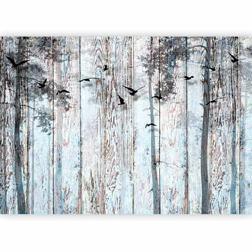 murando PREMIUM Carta da parati Legno ottico 200x140 cm Fotomurali in TNT Murale alla moda Decorazione da Muro XXL Poster Gigante Design Soggiorno Cameretta Carta per pareti Bosco Foresta Ucello