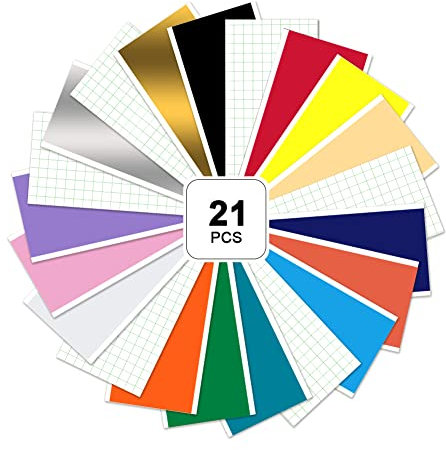 Smart Vinyl Permanent für Cricut Joy 15 Stück Vinyl Plotter Film 14x30.5cm Plotterfolie Selbstklebend mit 6 Transferfolie Plotter Set für DIY Tassen, Autos, Banner, Dekoration