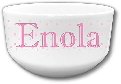 Bol enfant personnalisable – Ajoutez le prénom | Cadeau original | 720mL | Plusieurs motifs | Céramique (Flamant rose)