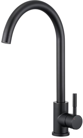 BONADE Wasserhahn Küche Schwarz, Küchenarmatur aus Edelstahl, 360° Schwenkbar Mischbatterie Küche, Spültischarmatur Küche Hochdruck mit Hoher Auslauf Geeignet für Spülbecken