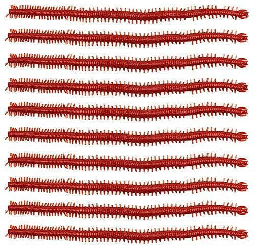 60PCS Weiche Fischköder Köder, Weiche Kunststoff Würmer Angelköder Wacky Bait, 13cm Lebensechte Fischgeruch Angeln Köder Regenwurm Köder, Braun