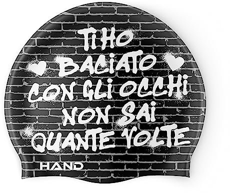 HAND SPORT Street Kiss, Cuffia in Silicone, Cuffia Piscina, Cuffia Nuoto, Taglia Unica (Nero)