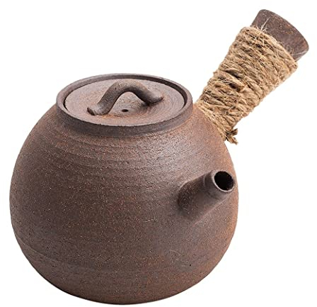 Théière Japonaise Théière en Fonte Chinoise Poignée latérale en céramique de théière portative chinoise de 220 ml pour le pique-nique en plein air Theiere Fonte Theiere Japonaise