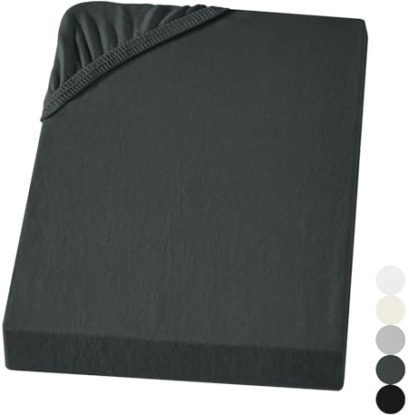 Carpe Sonno Warmes Biber Spannbettlaken 200x200cm Anthrazit [Made in Germany] 15 bis 25cm Steghöhe - mit Gummizug | Flanell Bettlaken | Winter Spannbetttücher flauschig | Biber Bettlaken Dicker Stoff