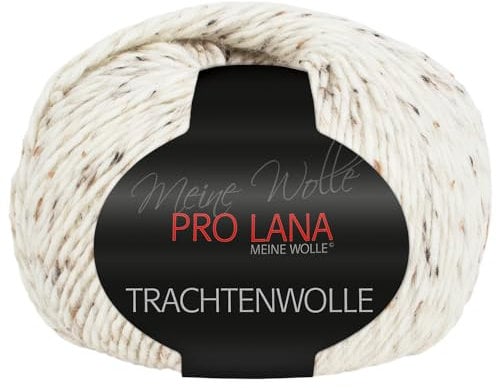 Frida's Wollhaus Pro Lana 100 g Trachtenwolle Schurwolle Stricken Häkeln Garn Wolle 15 Farben (02 | Natur-tweed)