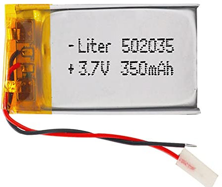 Batterie 502035 LiPo 3.7V 350mAh 1.295Wh 1S 5C Liter Energy Battery pour l'électronique Rechargeable Téléphone Portable Smartwatch GPS - Ne Convient Pas à la Radiocommande 37x20x5mm (350mAh|502035)
