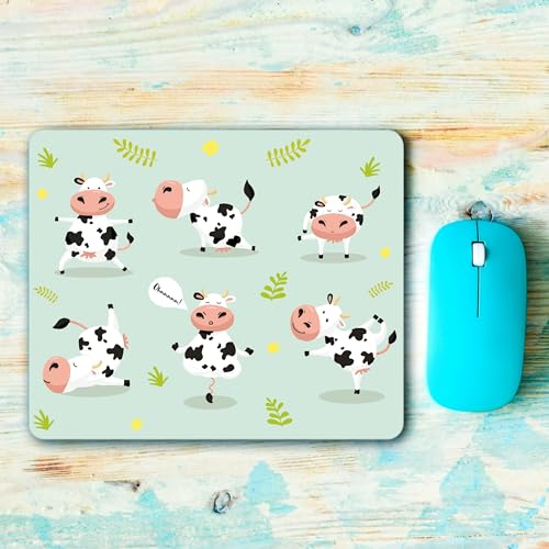 Mauspad Mousepad Büro Kuh Kühe Yoga, Geschenk Geburtstag